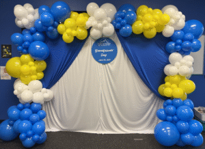 Balloon Garland + Curtain Backdrop