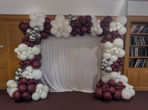 Balloon Garland + Curtain Backdrop